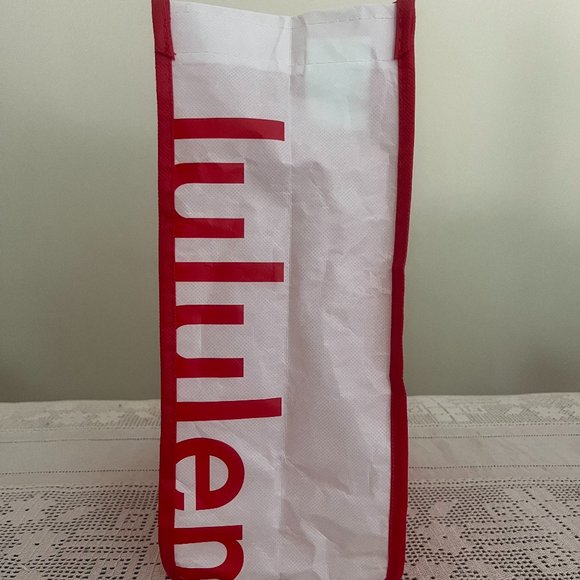 Lululemon red & white large reusable tote bag - Picture 2 of 6
